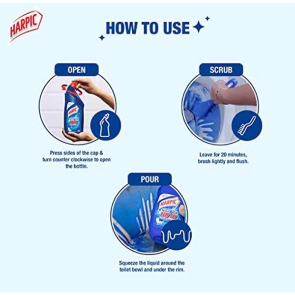 Harpic Power Plus Original Liquid Toilet Cleaner(3×0.5L) - Image 3