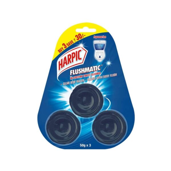 Harpic Flushmatic In-Cistern Marine Block Toilet Cleaner (150g) - Image 3