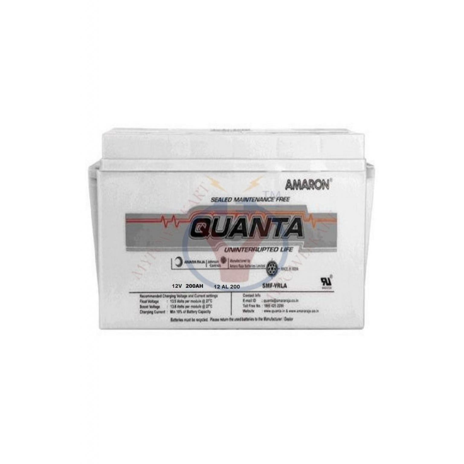 Amaron Quanta 200AH SMF Battery | 12AL200
