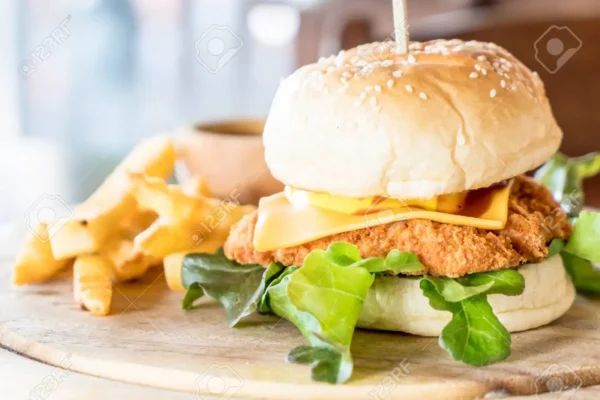 Chicken Broasted Cheese Burger