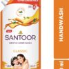 Santoor by classic gentle with goodness of sandlewood and tulsi hand wash pouch 650 ml