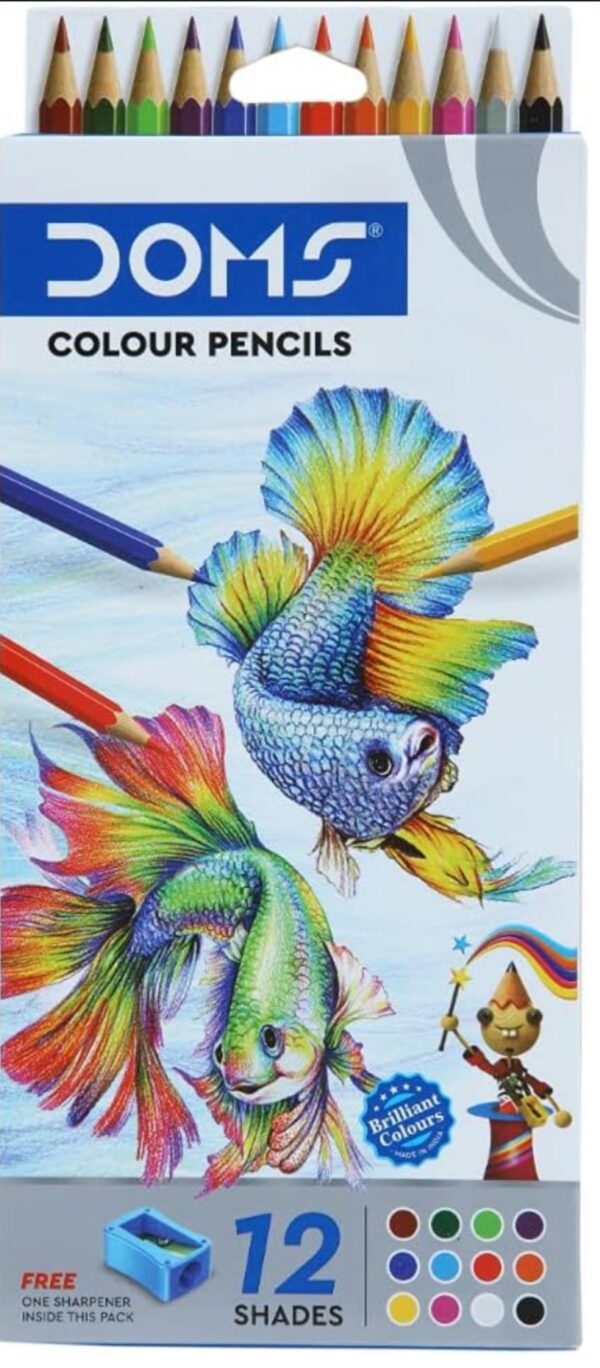 Doms color pencils 12 shaded with sharpener