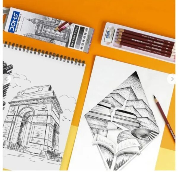 Doms drawing pencil set of 6 with 1 eraser - Image 3