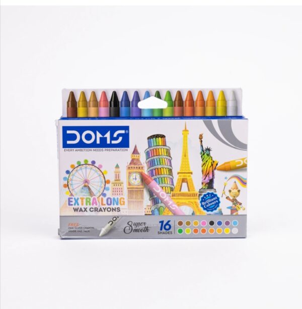 DOMS - Extra Long Wax Crayons - 16 Shades