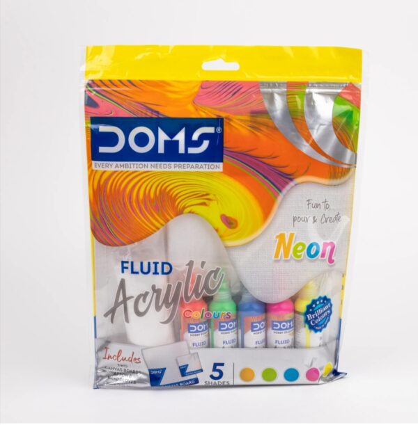 DOMS Fluid Acrylic Neon Colors Kit Set of 5