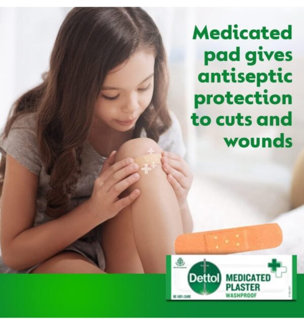 Dettol Medicated Plaster for Antiseptic and First Aid, Waterproof (Jar of 100+72 plasters) - Image 2