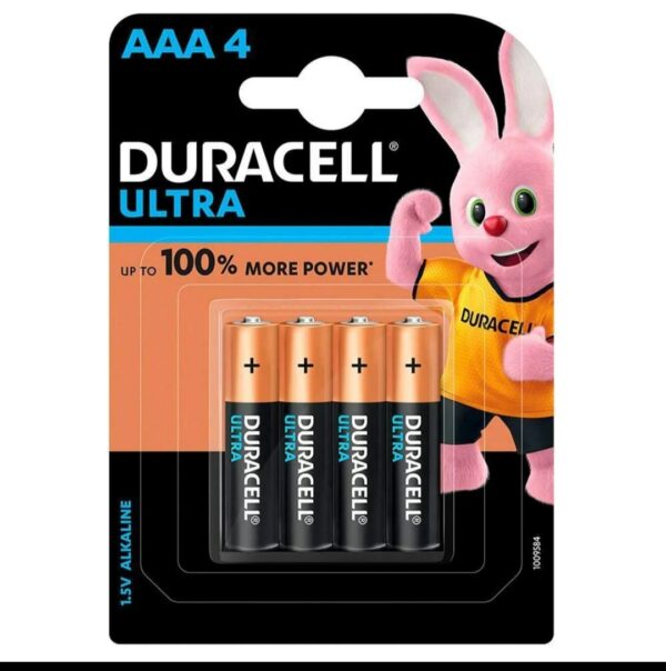 Duracell Ultra AAA Alkaline Batteries 1.5 V (Pack of 4)
