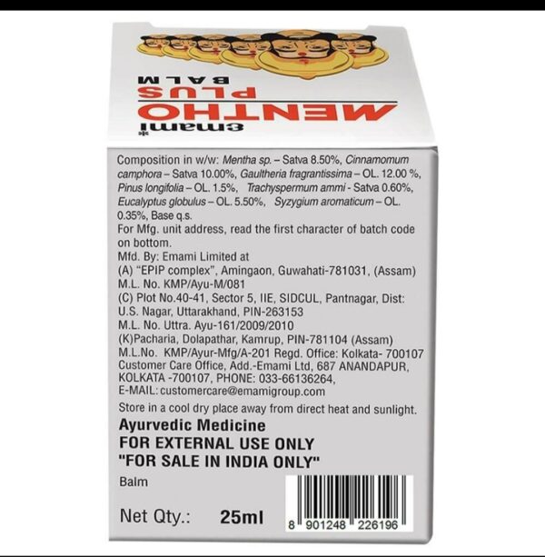 Emami Mentho Plus Balm 25 ml - Image 3
