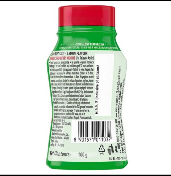 Eno Lemon Flavour Fruit Salt 100 g - Image 2