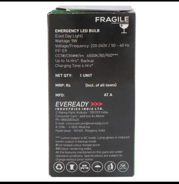 Eveready Instacharge Emergency Cool Day Light LED Bulb 9W. - Image 5