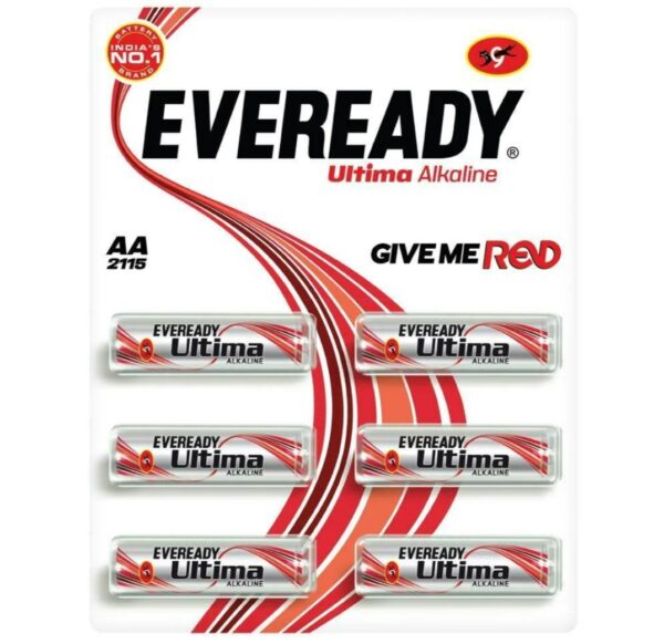 Eveready Ultima Alkaline AA Batteries (Pack of 6)