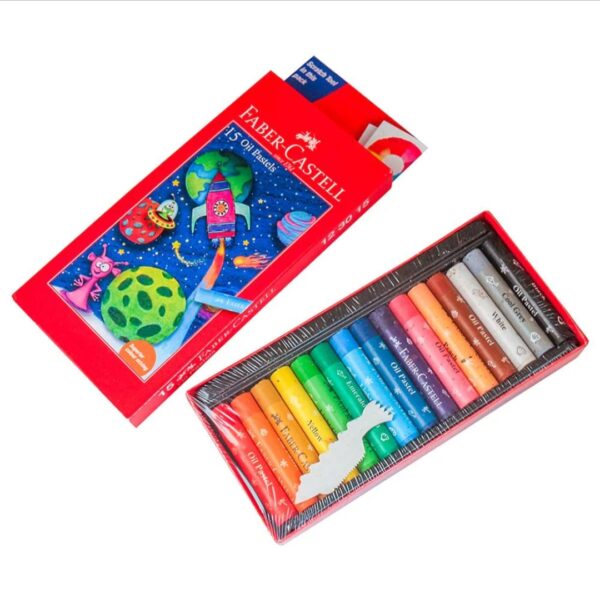 Faber Castell 15 Oil Pastels and 1 Scratch Tool