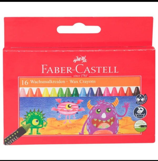 Faber Castell Multicolor Wax Crayons 75 mm 16 pcs