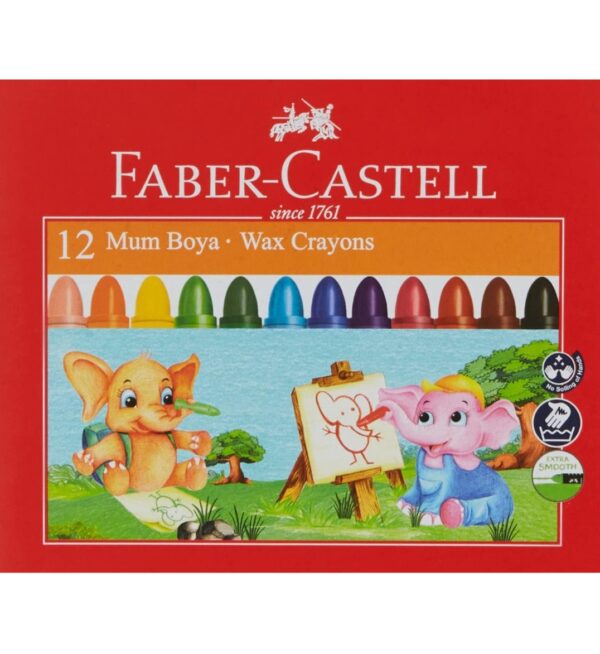 Faber-Castell Jumbo Wax Crayons - 12 Shades - Image 2