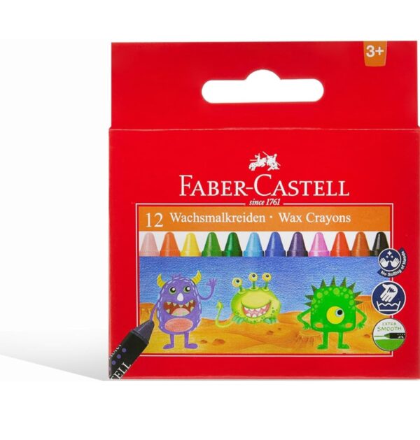 Faber Castell Regular Wax Crayon Set - 75mm, Pack of 12