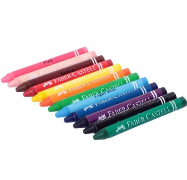 Faber Castell Regular Wax Crayon Set - 75mm, Pack of 12 - Image 2