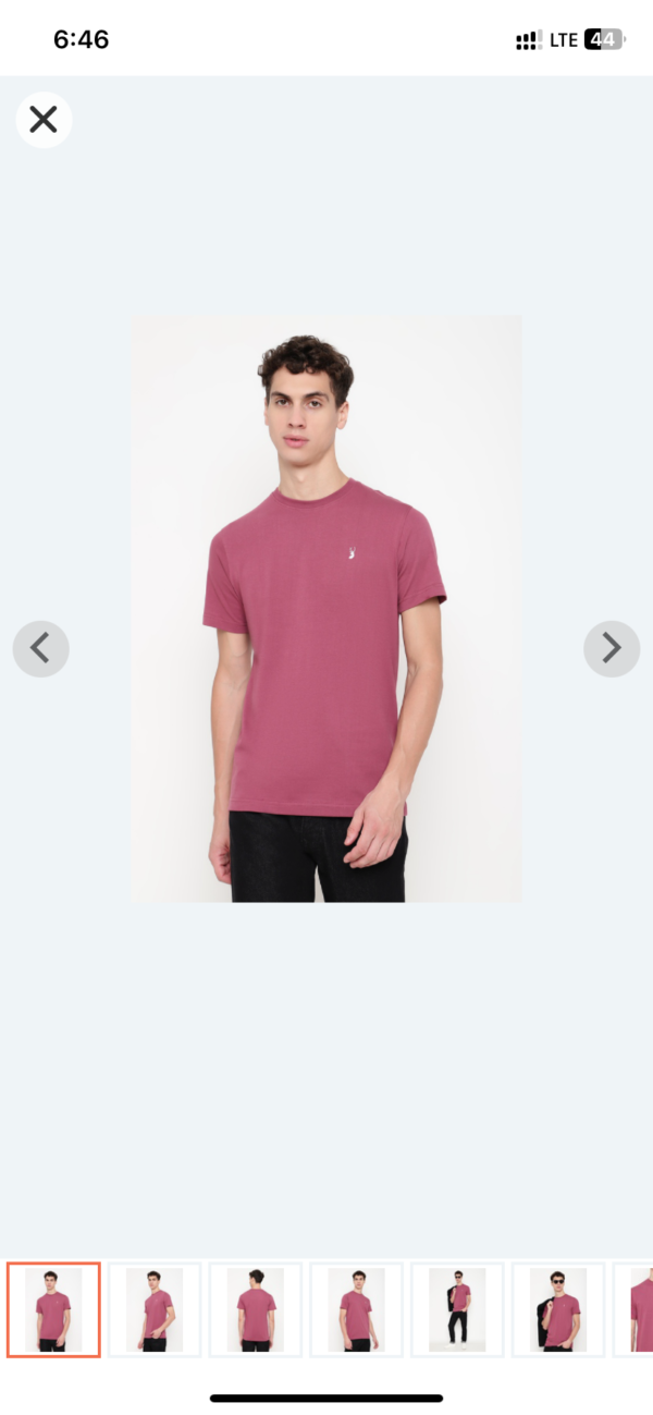 Men Solid Decorose Core T shirt (M size) - Image 3