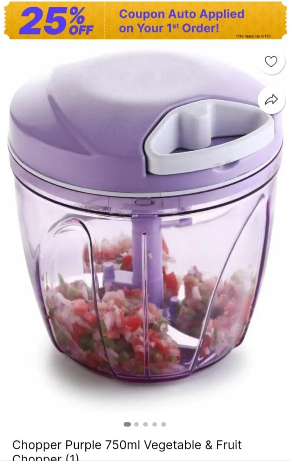 Plastic Multi Color Vegetable Chopper - Image 2