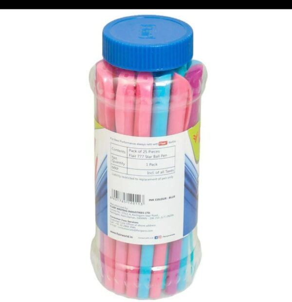 Flair 777 Star Blue Ball Pen Jar 25 pcs jar - Image 3