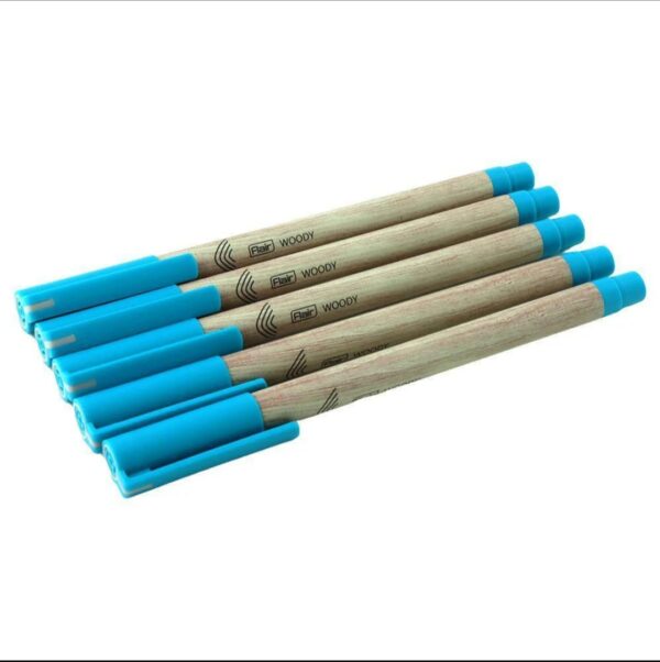 Flair Blue Woody Ball Pen Pack of 5 - Image 2