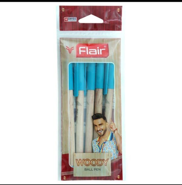 Flair Blue Woody Ball Pen Pack of 5