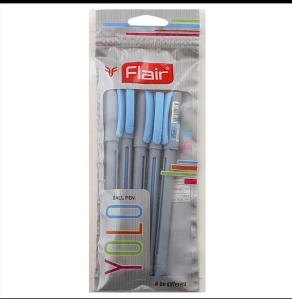 Flair Yolo Blue Ball Pen 5 pcs (Pouch)