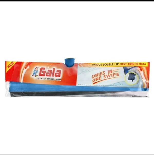 Gala Double Lip Plastic Bathroom Wiper (Blue, 900×90×550mm)