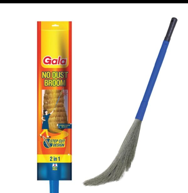 Gala No Dust Nylon Bristles Broom 2-in-1
