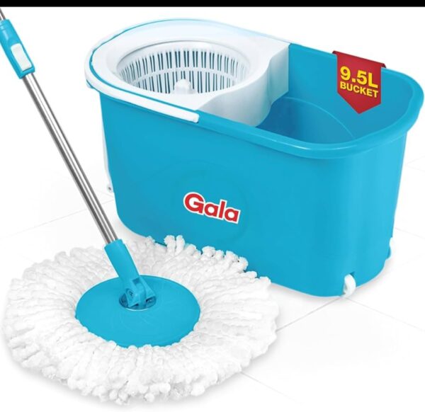 Gala Quick‑Spin Microfiber Mop with Stainless‑Steel Handle & Refill