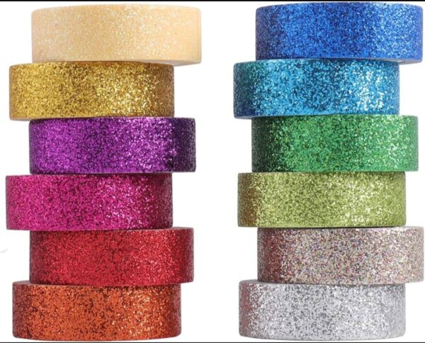 GLITTER TAPE 12MM×20 YARD TUBE