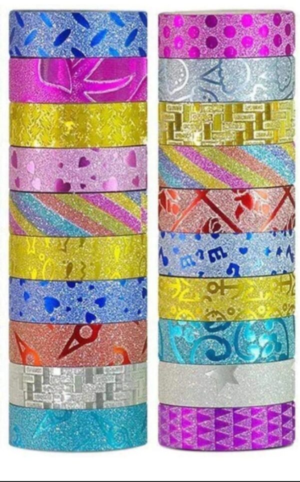 GLITTER TAPE 12MM×20 YARD TUBE - Image 2