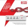 GM E-Book 4+1 Power Strip 250 VLT Red and White