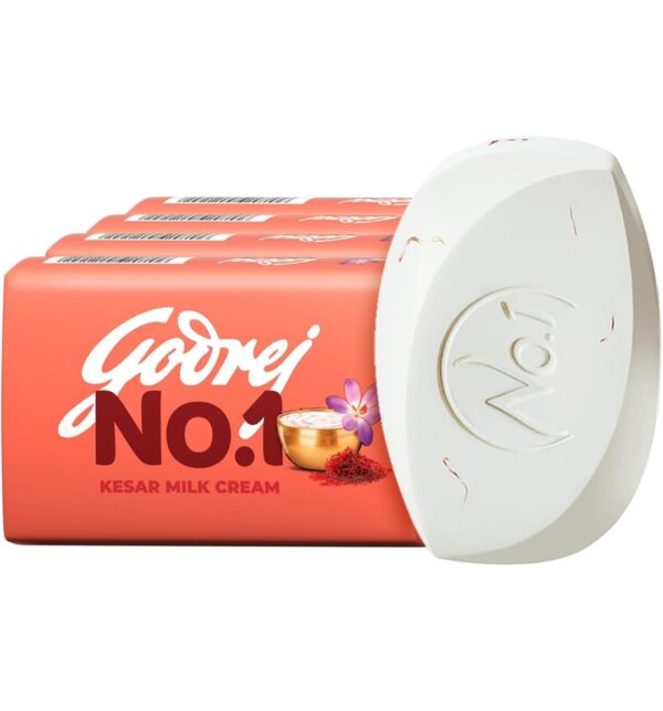Godrej No. 1 Saffron & Milk Cream Soap in the 150 g