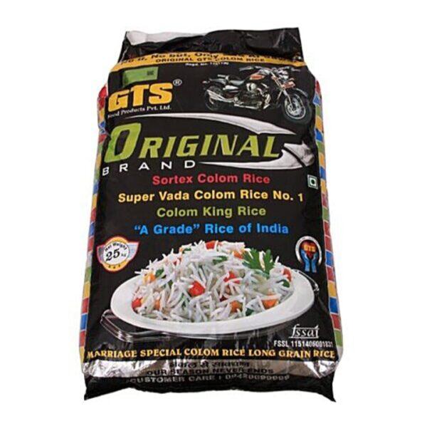 GTS Original Super Vada Kolam Rice – 30 kg bag.