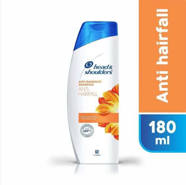 Head & Shoulders Anti‑Hairfall Anti‑Dandruff Shampoo – 180 mL PET bottle: