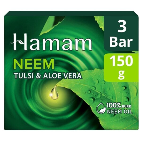Hamam Neem Tulsi & Aloe Vera Soap – Pack of 3 (150 g each):