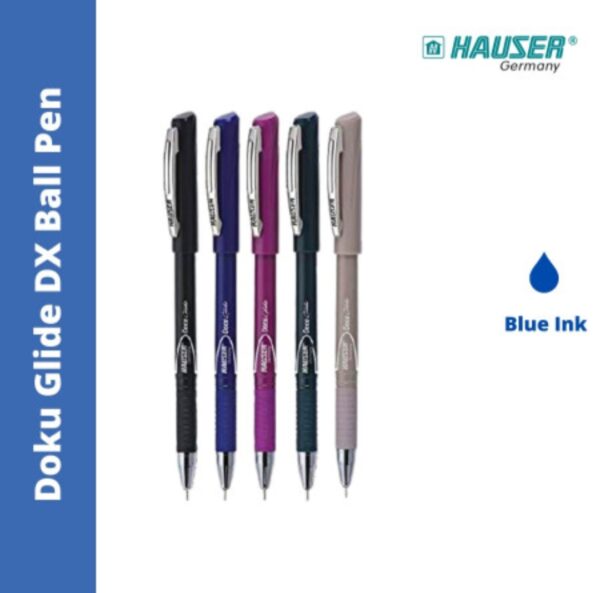 Hauser Doku Glide DX Blue Ball Pen Pk5