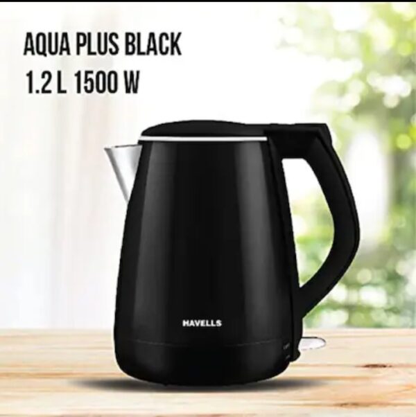 Havells Aqua Plus 1.2 L Electric Kettle (Black/blue) - Image 3