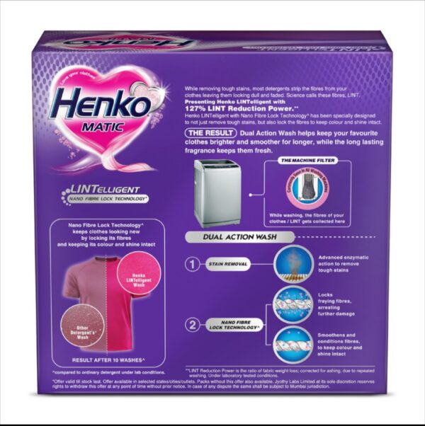 Henko Matic Top‑Load Detergent Powder, 1 kg (pack). - Image 2