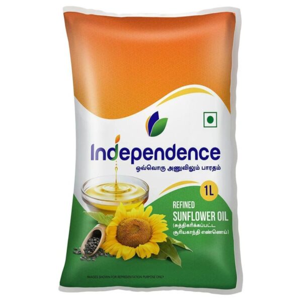 Independence Refined Sunflower Oil – 1 L pouch.