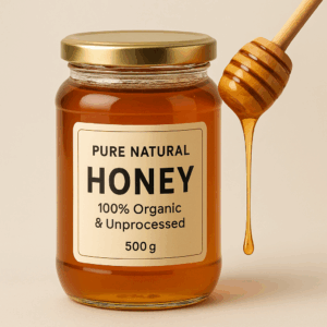 Pure Natural Honey – 100% Organic & Unprocessed (500 g Glass Jar)