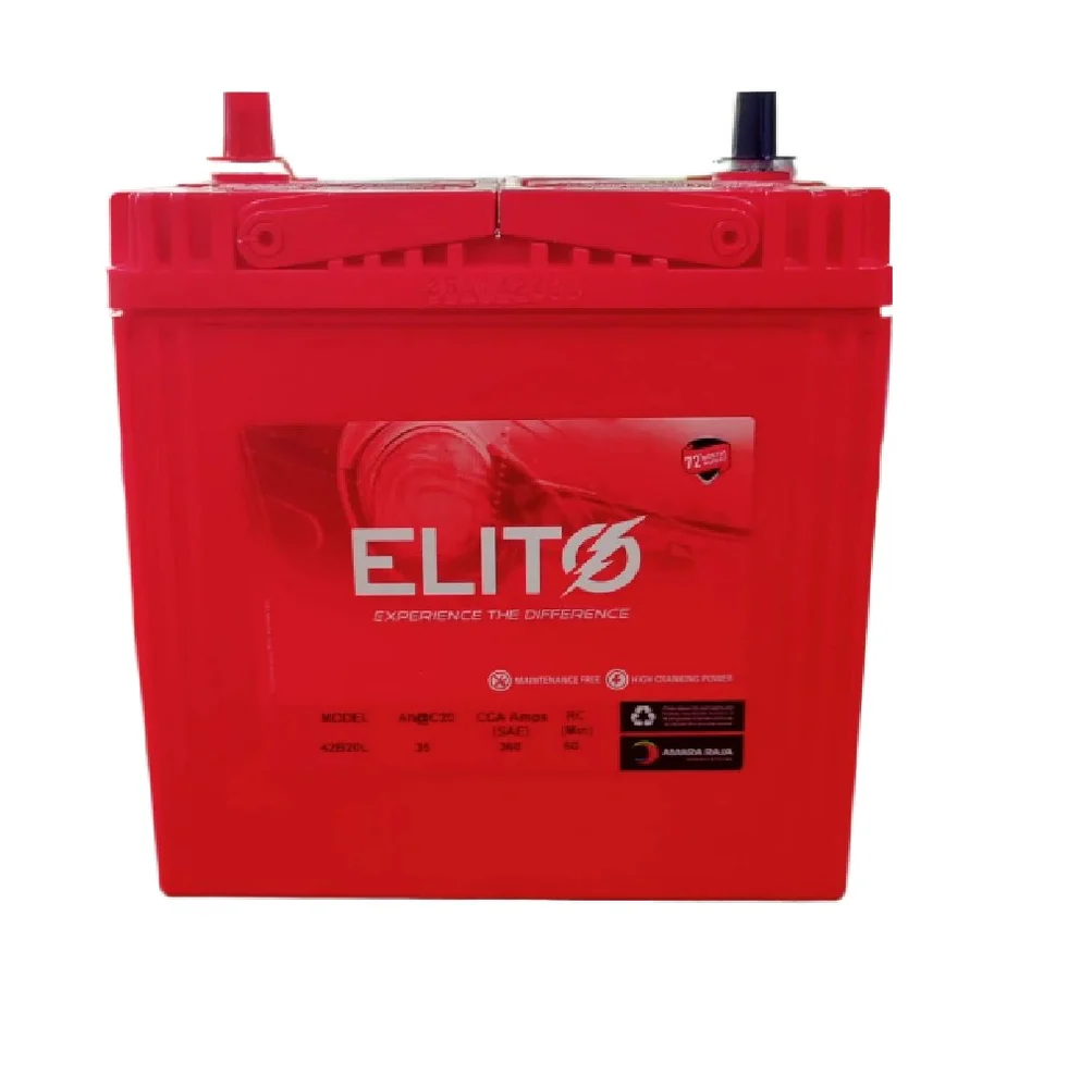 Elito Car Battery AET-RR-00042B20R/L – 35Ah, 12V, Maintenance-Free (72 Months Warranty)