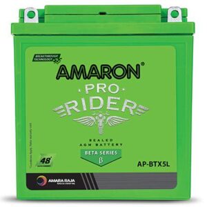Amaron Pro Bike Rider ABR-PR-12APBTX50 – 12V, 5Ah Two-Wheeler Battery