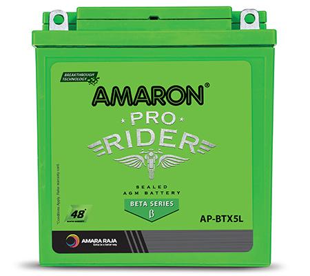 Amaron Pro Bike Rider ABR-PR-12APBTX50 – 12V, 5Ah Two-Wheeler Battery